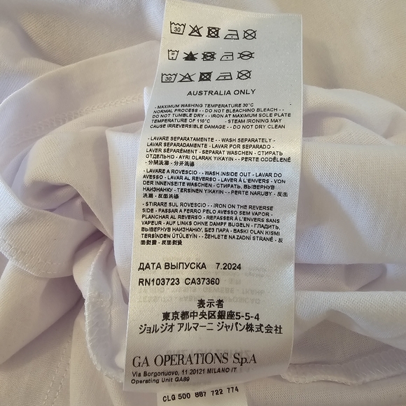 White and Black Armani Exchange Men's Slim Fit Logo T-Shirt - Picture 7 of 7